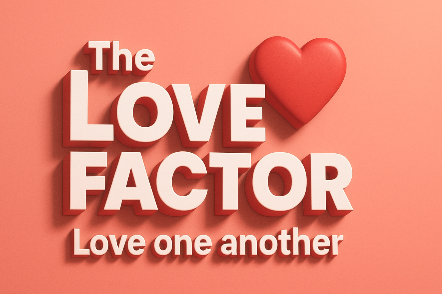 The love factor: Love one another!  1 John 4