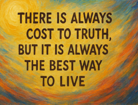 There is always a cost to truth, but it is the best way to live!