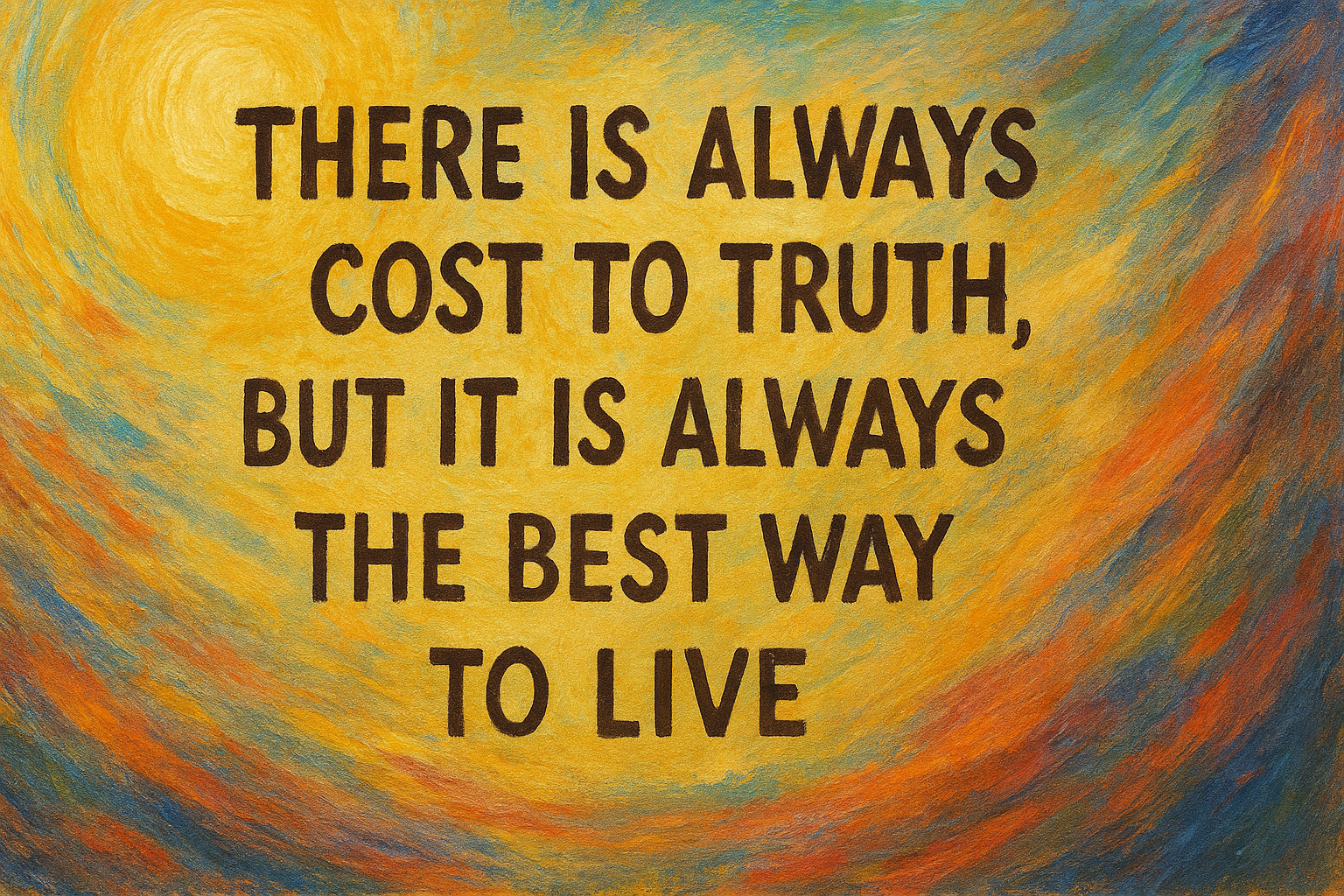 There is always a cost to truth, but it is the best way to live!